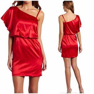Jessica Simpson Tango Red Flutter One Shoulder Dress